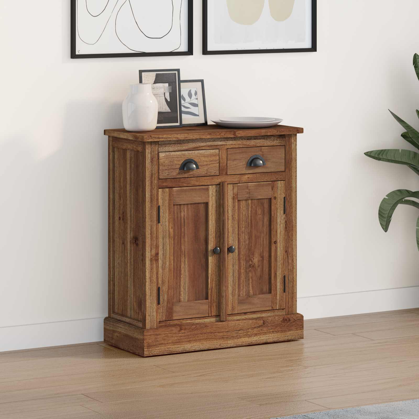 Armadio con porta Naturale 65 x 30 x 75 cm Legno di teak solido