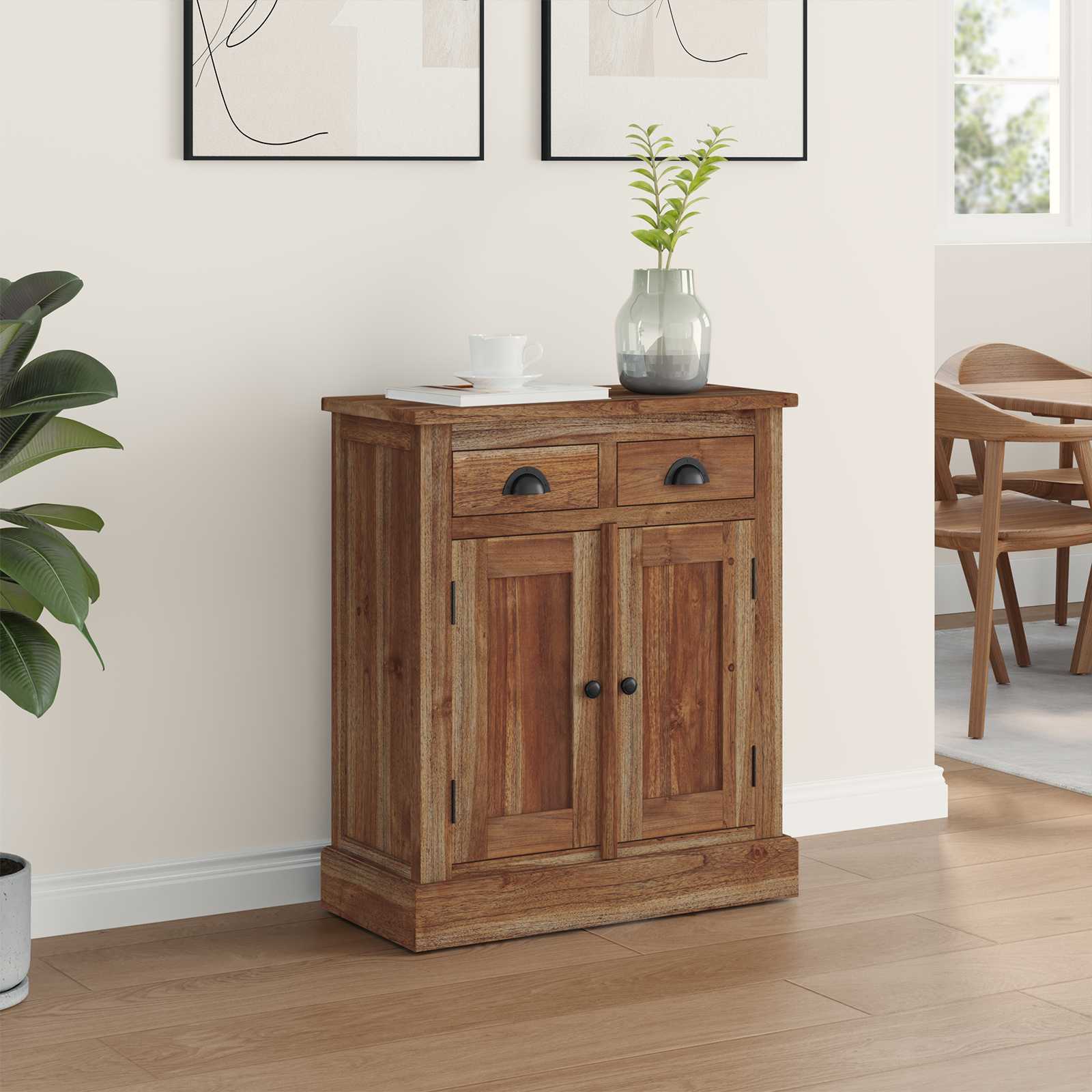 Armadio con porta Naturale 65 x 30 x 75 cm Legno di teak solido