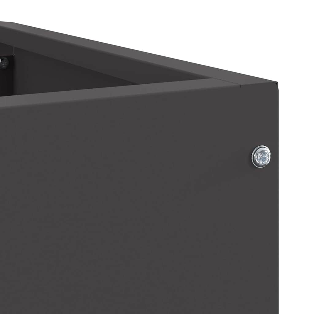 Vaso d'angolo Nero 60 x 60 x 35 cm Acciaio
