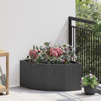 Vaso d'angolo Nero 60 x 60 x 35 cm Acciaio