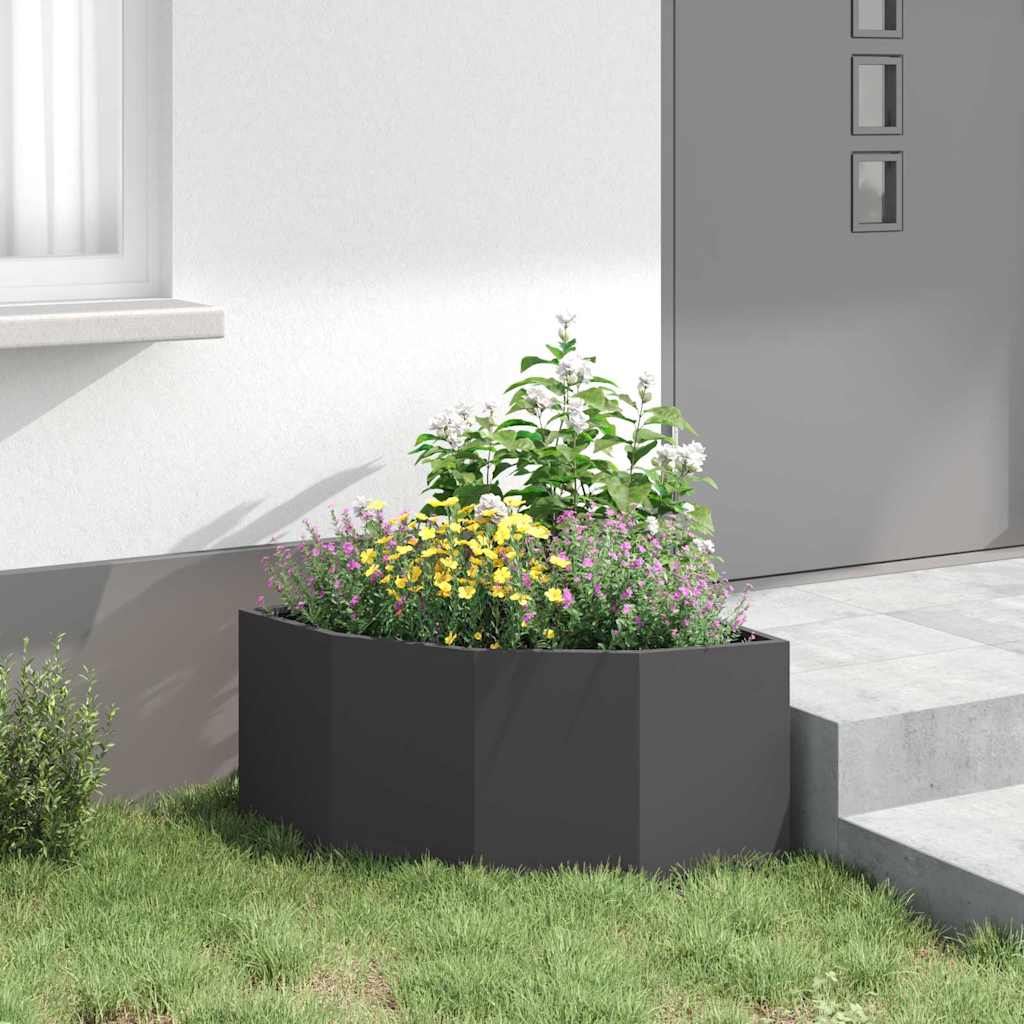 Vaso d'angolo Nero 60 x 60 x 35 cm Acciaio