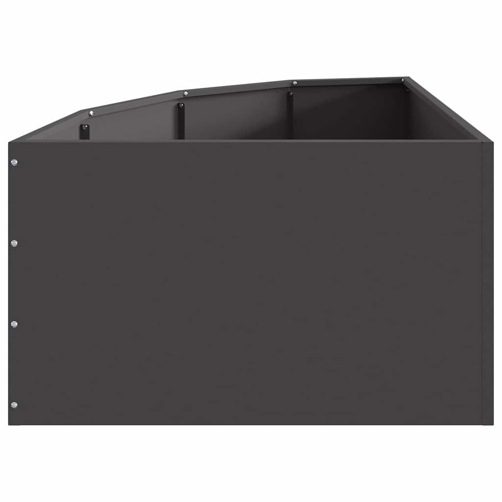 Vaso d'angolo Nero 60 x 60 x 35 cm Acciaio
