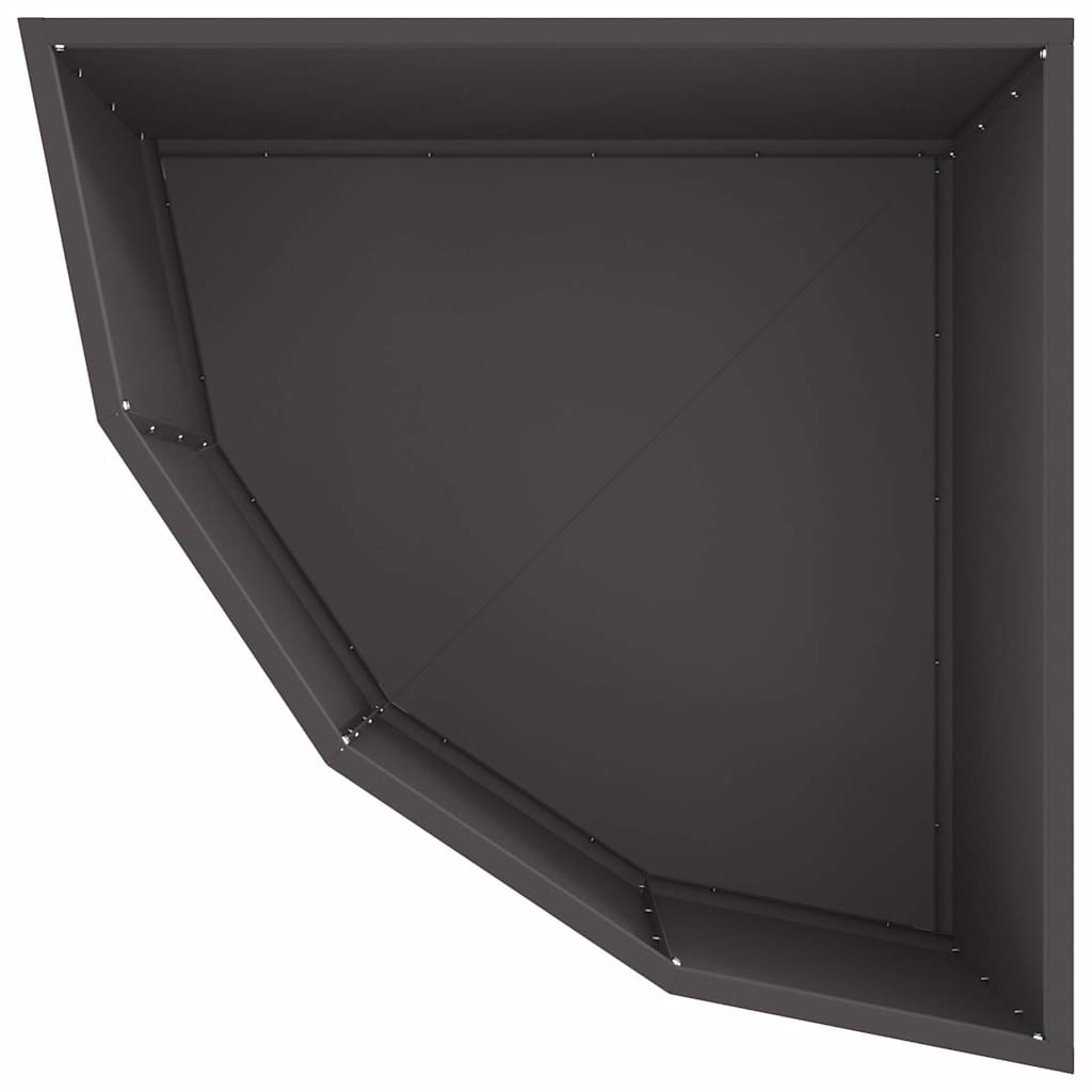 Vaso d'angolo Nero 60 x 60 x 35 cm Acciaio