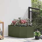 Vaso d'angolo Oliver verde 60 x 60 x 35 cm Acciaio