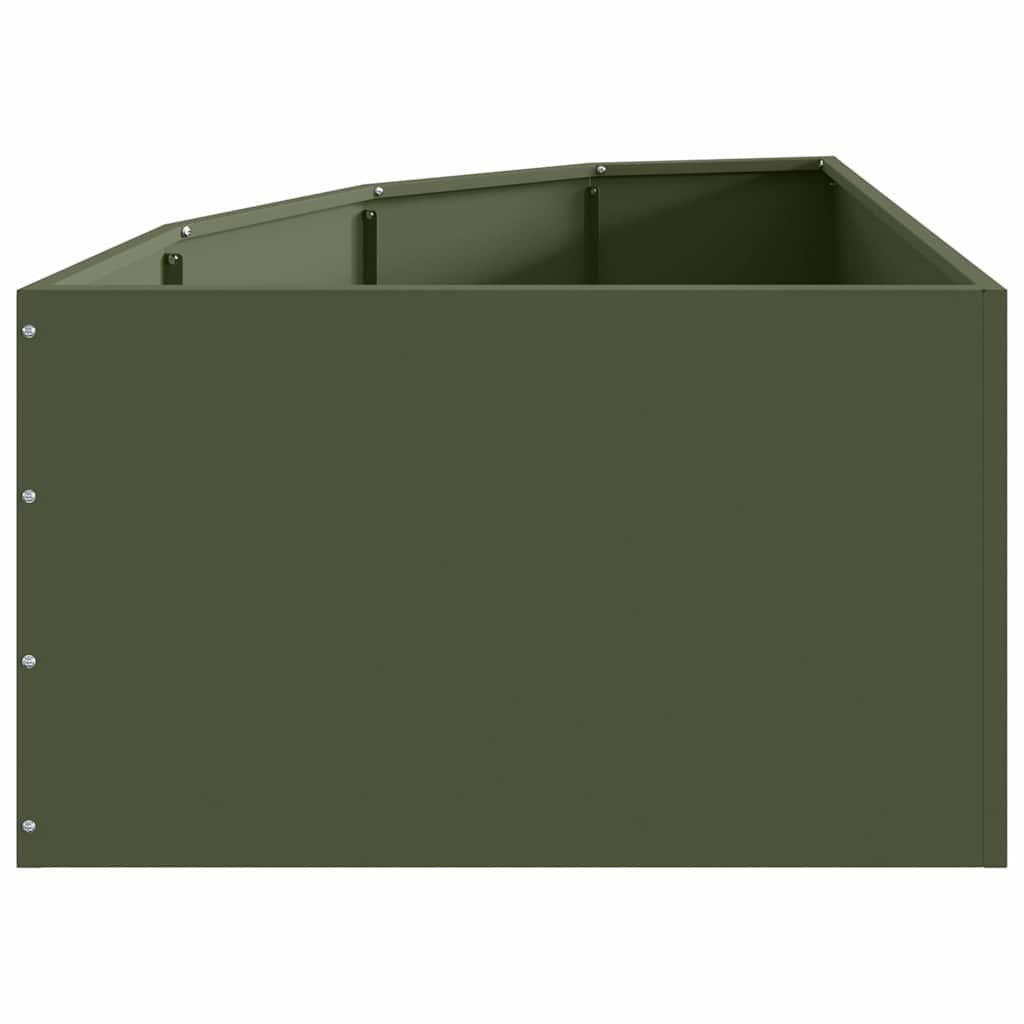 Vaso d'angolo Oliver verde 60 x 60 x 35 cm Acciaio