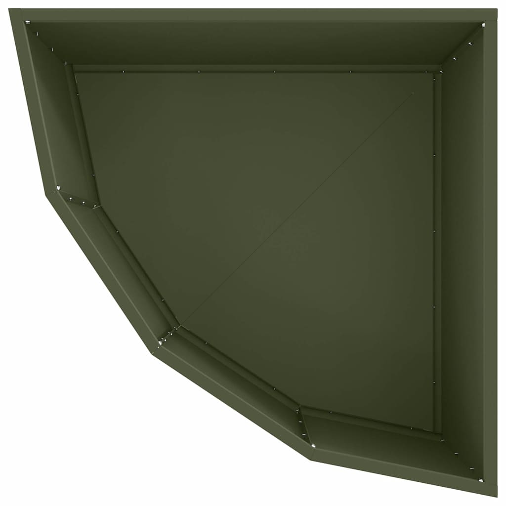 Vaso d'angolo Oliver verde 60 x 60 x 35 cm Acciaio