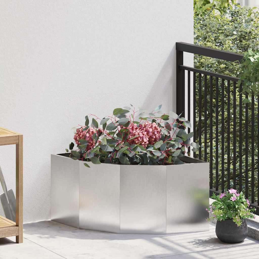 Vaso d'angolo Argento 60 x 60 x 35 cm Acciaio inossidabile