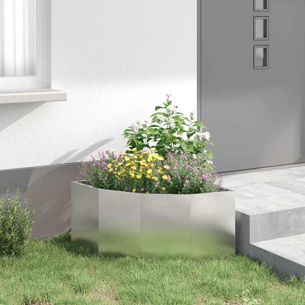 Vaso d'angolo Argento 60 x 60 x 35 cm Acciaio inossidabile