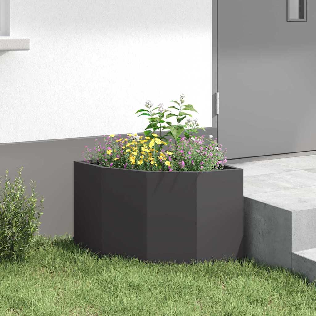 Vaso d'angolo Nero 45 x 45 x 35 cm Acciaio