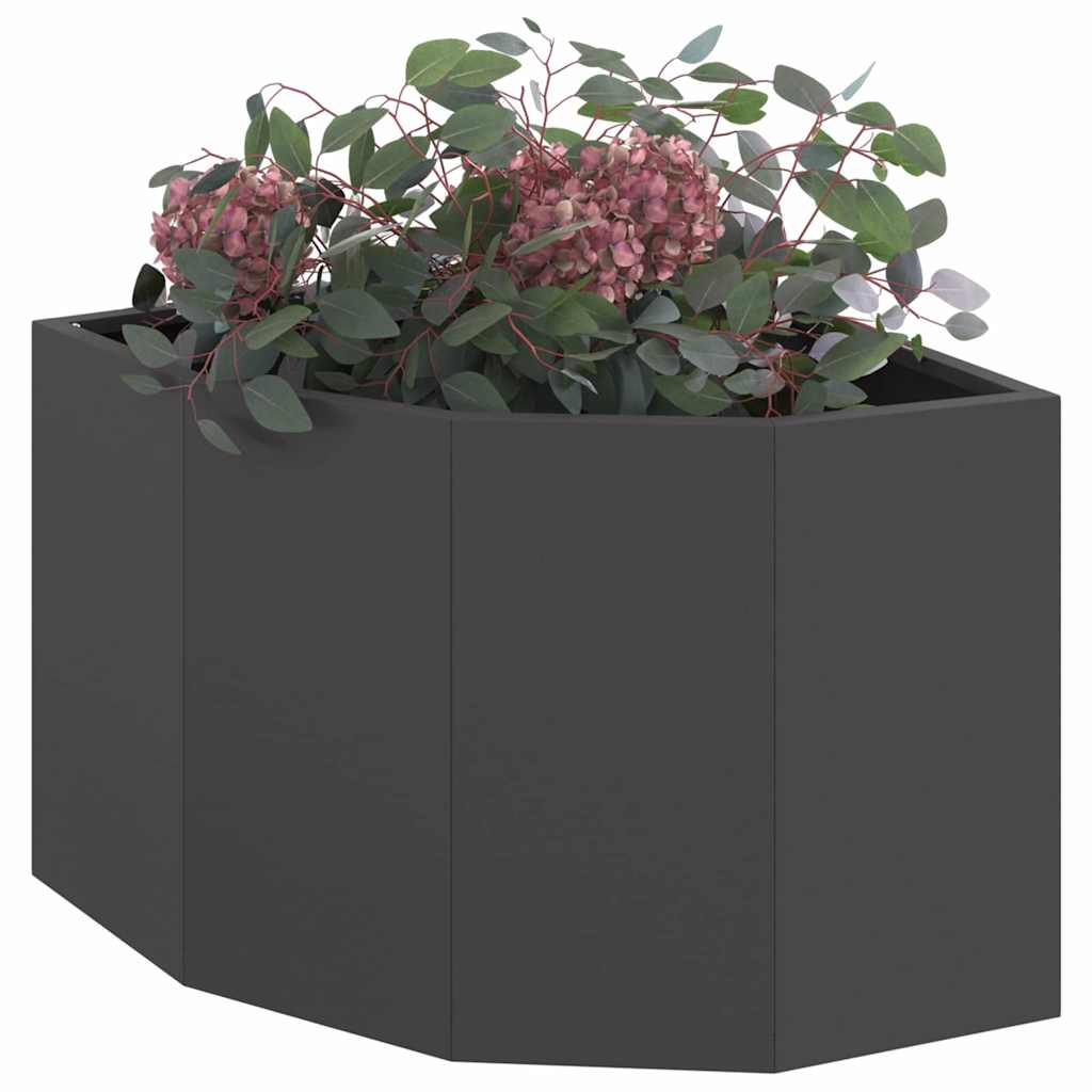 Vaso d'angolo Nero 45 x 45 x 35 cm Acciaio