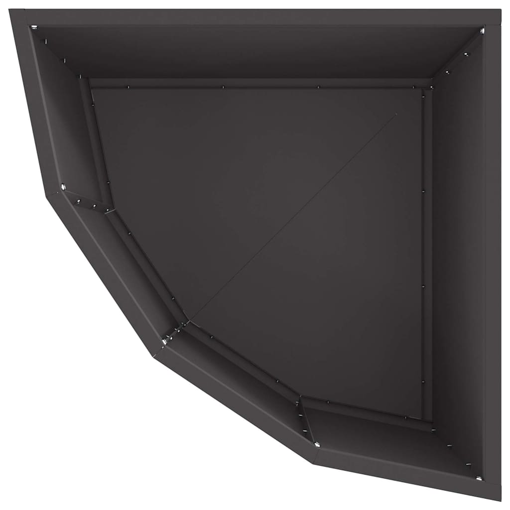 Vaso d'angolo Nero 45 x 45 x 35 cm Acciaio