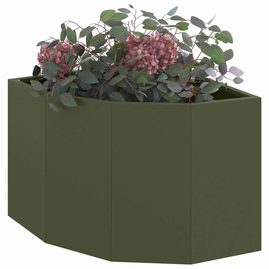 Vaso d'angolo Oliver verde 45 x 45 x 35 cm Acciaio
