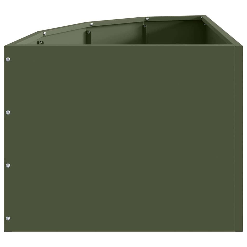 Vaso d'angolo Oliver verde 45 x 45 x 35 cm Acciaio