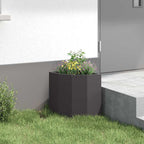 Vaso d'angolo Nero 30 x 30 x 35 cm Acciaio