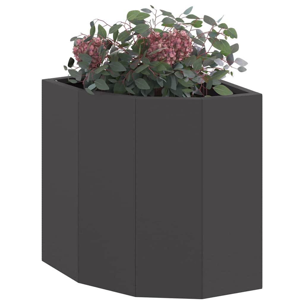 Vaso d'angolo Nero 30 x 30 x 35 cm Acciaio