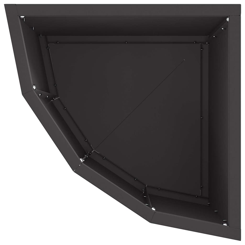 Vaso d'angolo Nero 30 x 30 x 35 cm Acciaio