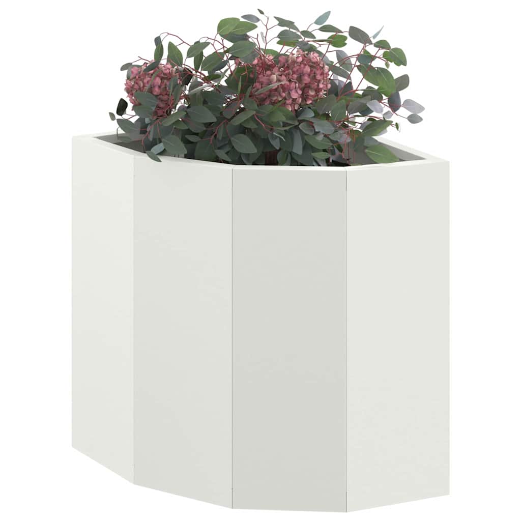 Vaso d'angolo Bianco 30 x 30 x 35 cm Acciaio