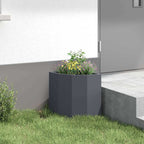 Vaso d'angolo Antracite 30 x 30 x 35 cm Acciaio