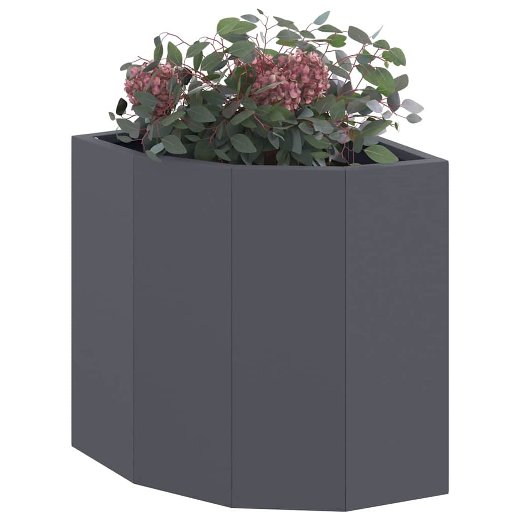 Vaso d'angolo Antracite 30 x 30 x 35 cm Acciaio