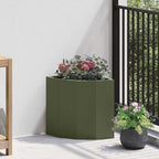 Vaso d'angolo Oliver verde 30 x 30 x 35 cm Acciaio