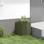 Vaso d'angolo Oliver verde 30 x 30 x 35 cm Acciaio