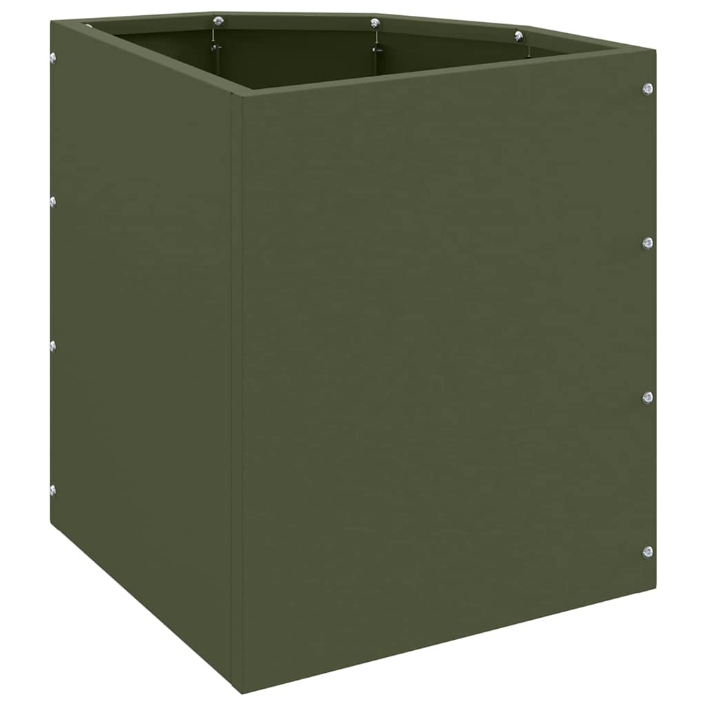 Vaso d'angolo Oliver verde 30 x 30 x 35 cm Acciaio