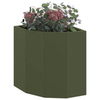 Vaso d'angolo Oliver verde 30 x 30 x 35 cm Acciaio