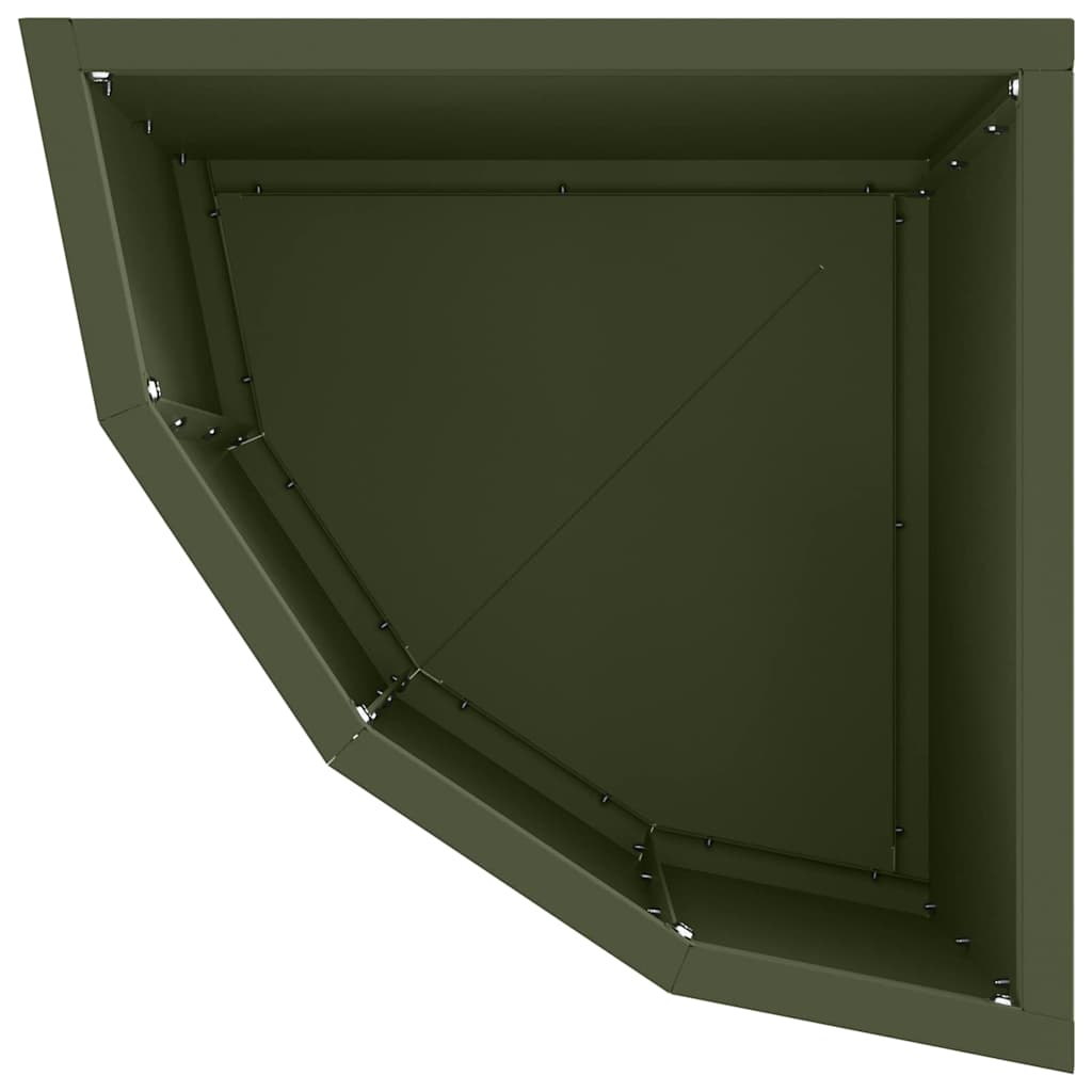 Vaso d'angolo Oliver verde 30 x 30 x 35 cm Acciaio