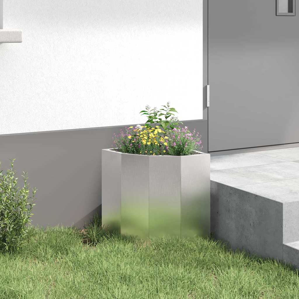 Vaso d'angolo Argento 30 x 30 x 35 cm Acciaio inossidabile