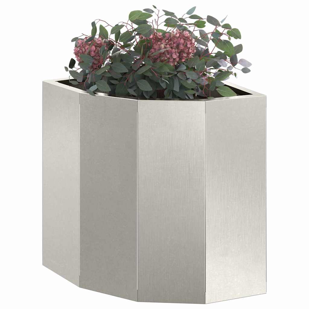 Vaso d'angolo Argento 30 x 30 x 35 cm Acciaio inossidabile