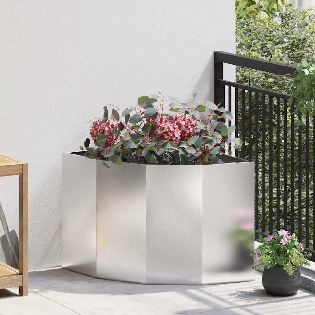 Vaso d'angolo Argento 60 x 60 x 50 cm Acciaio inossidabile
