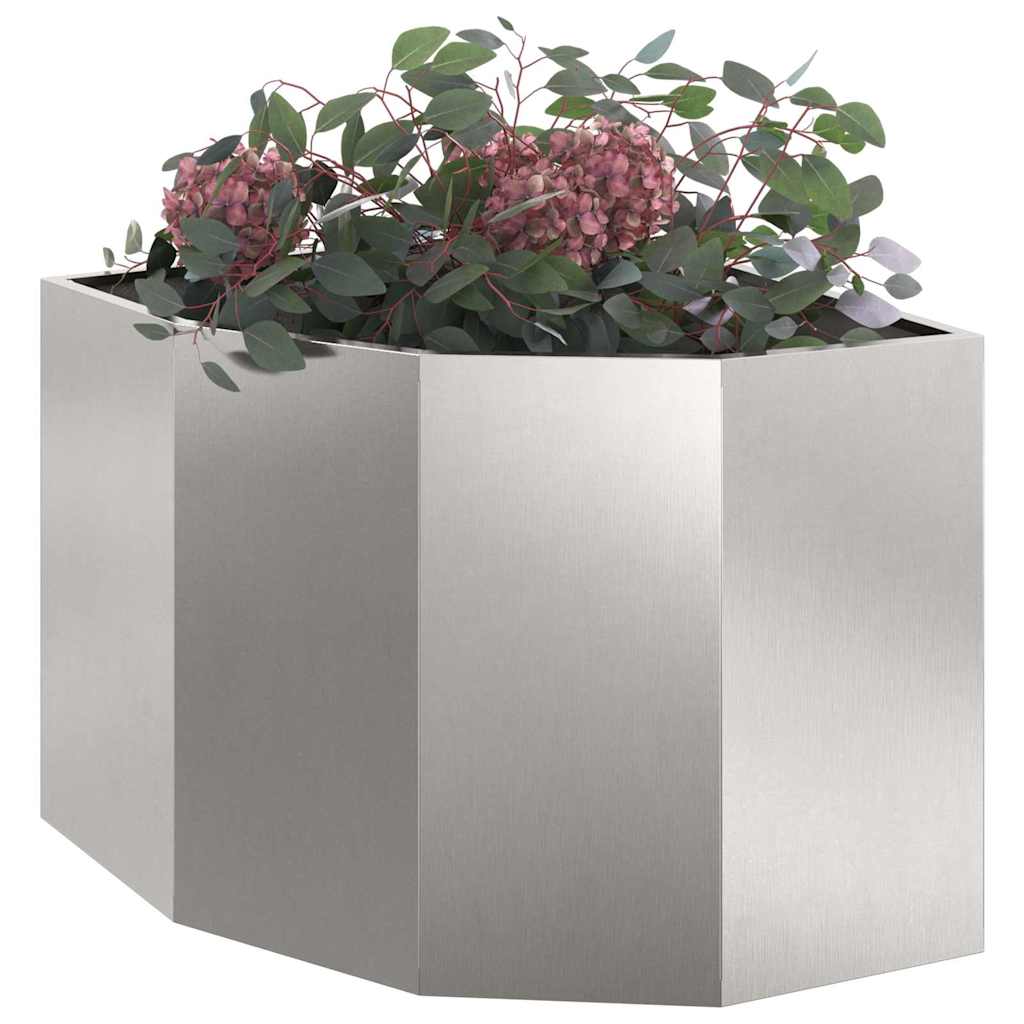 Vaso d'angolo Argento 60 x 60 x 50 cm Acciaio inossidabile