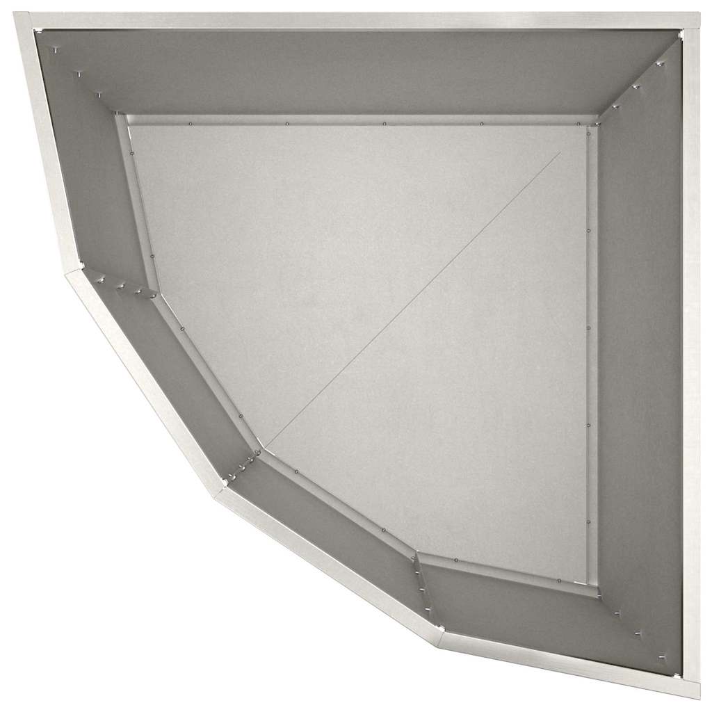 Vaso d'angolo Argento 60 x 60 x 50 cm Acciaio inossidabile