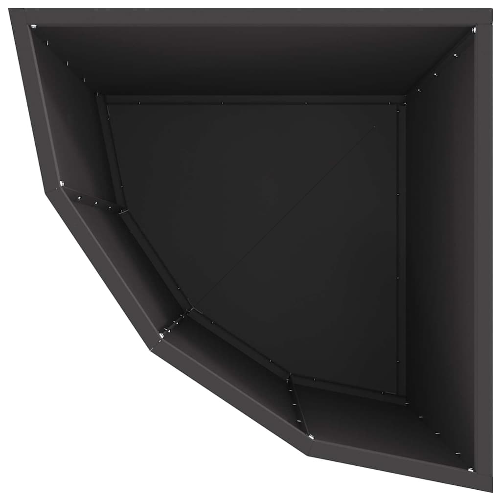 Vaso d'angolo Nero 45 x 45 x 50 cm Acciaio