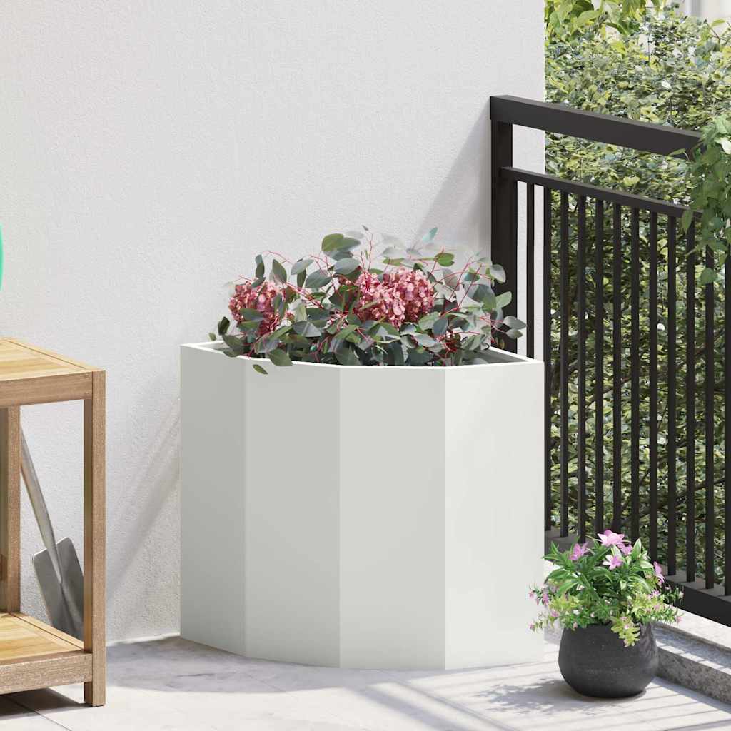 Vaso d'angolo Bianco 45 x 45 x 50 cm Acciaio