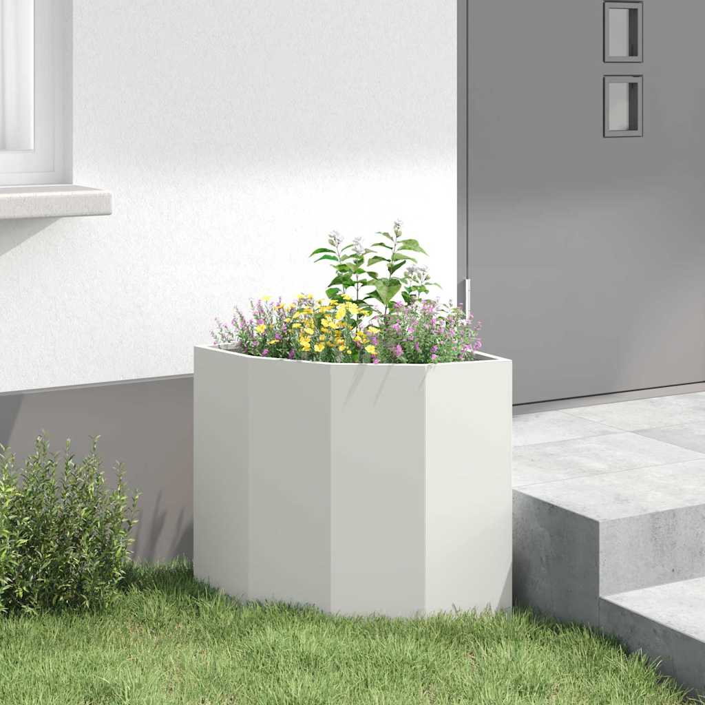 Vaso d'angolo Bianco 45 x 45 x 50 cm Acciaio