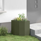 Vaso d'angolo Oliver verde 45 x 45 x 50 cm Acciaio