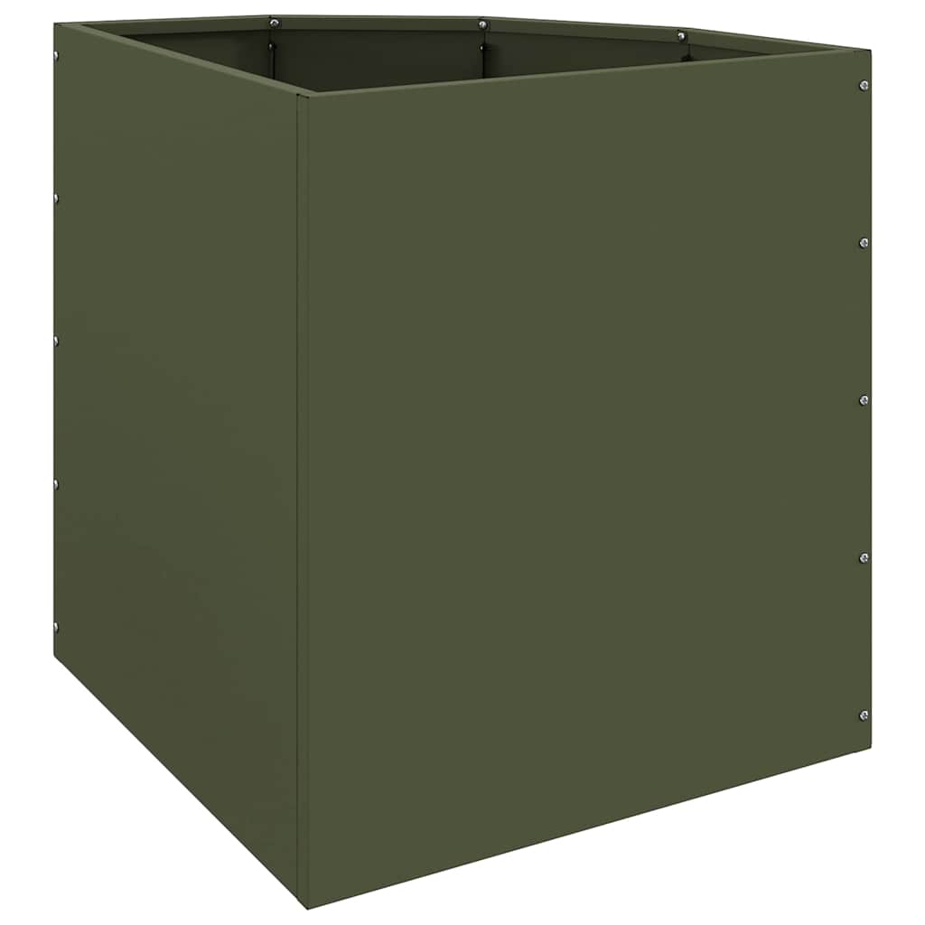 Vaso d'angolo Oliver verde 45 x 45 x 50 cm Acciaio
