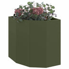 Vaso d'angolo Oliver verde 45 x 45 x 50 cm Acciaio