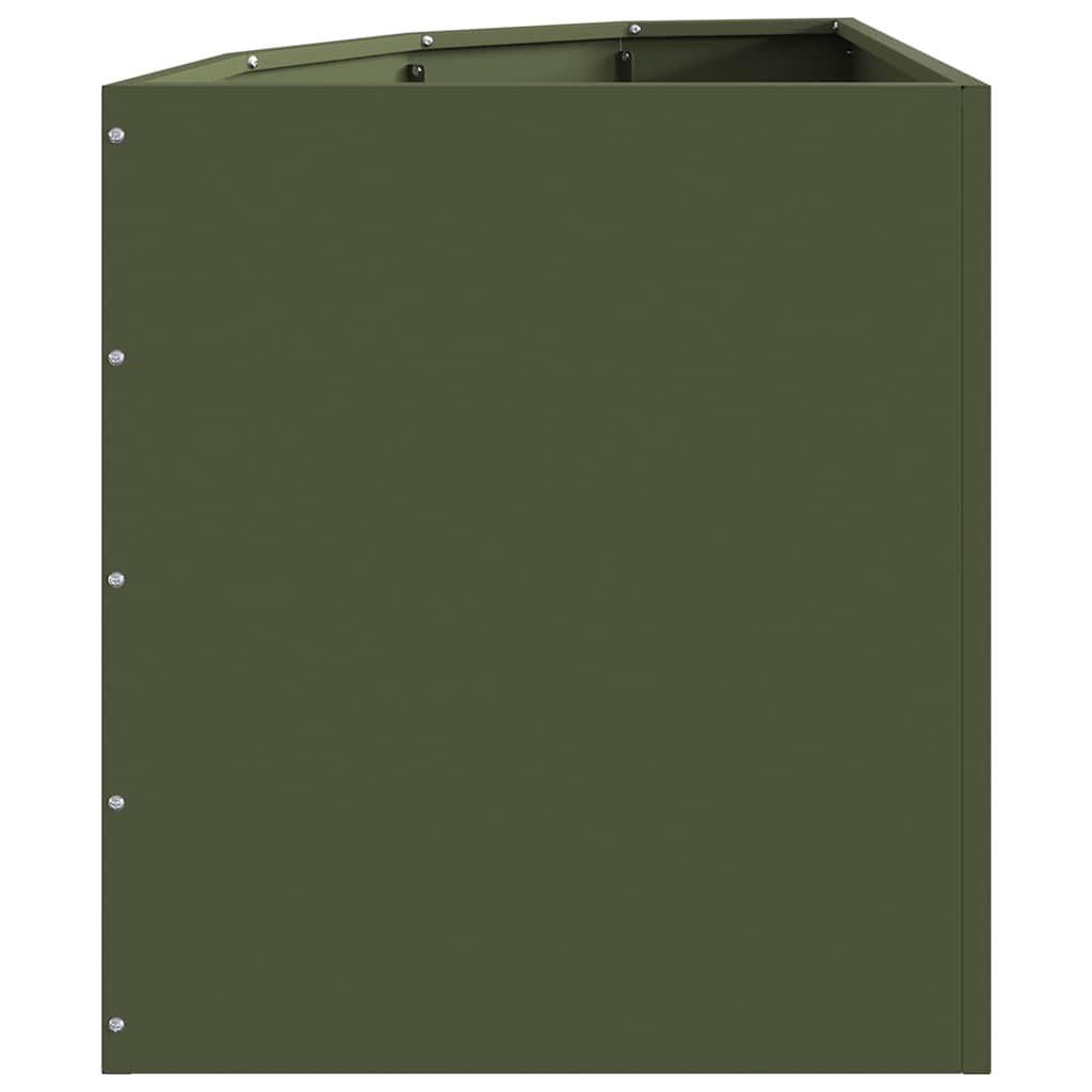 Vaso d'angolo Oliver verde 45 x 45 x 50 cm Acciaio