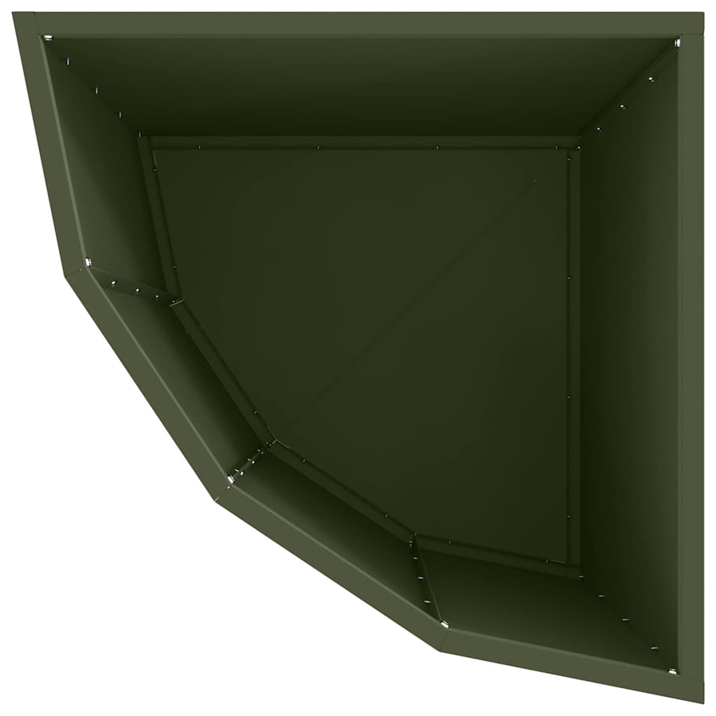 Vaso d'angolo Oliver verde 45 x 45 x 50 cm Acciaio