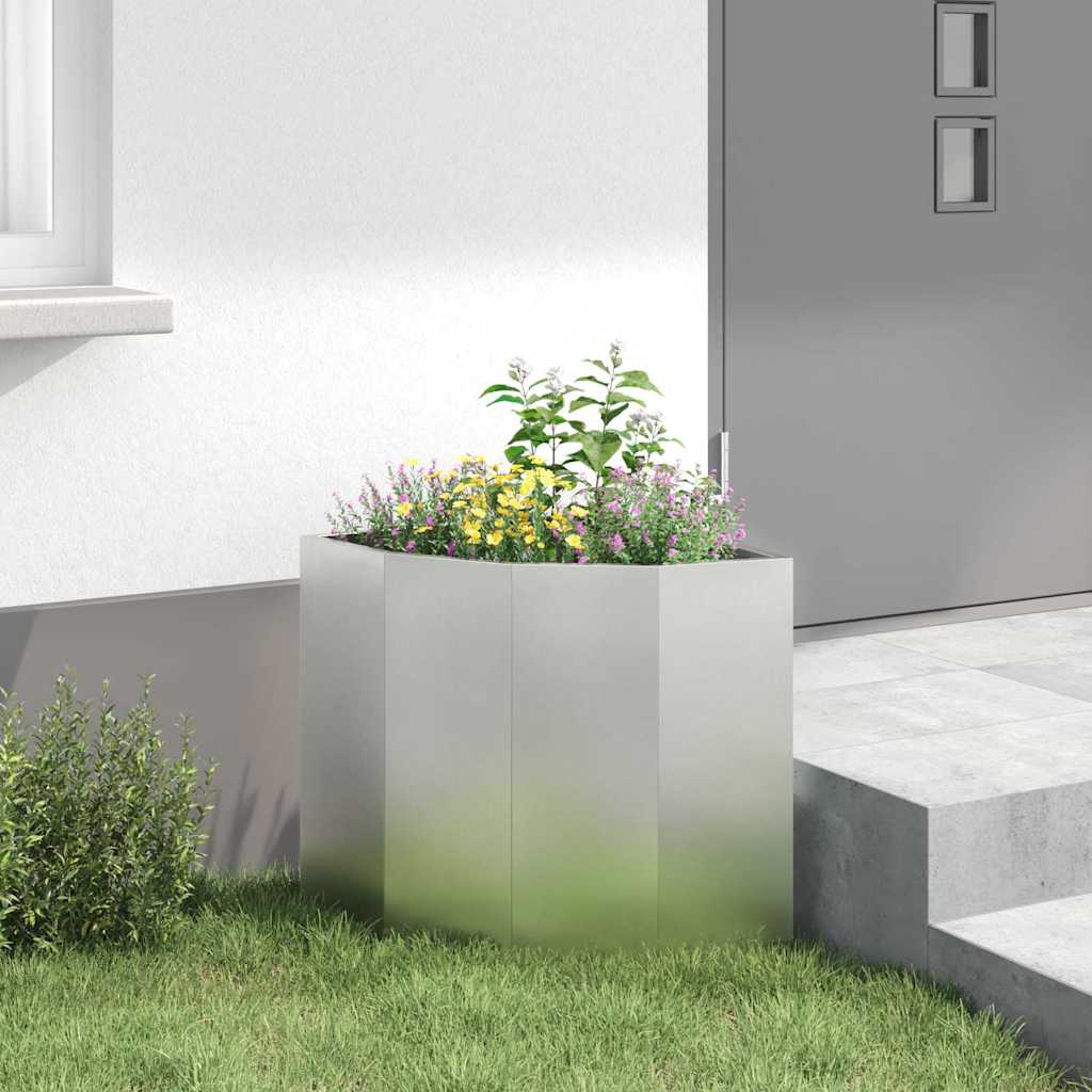 Vaso d'angolo Argento 45 x 45 x 50 cm Acciaio inossidabile