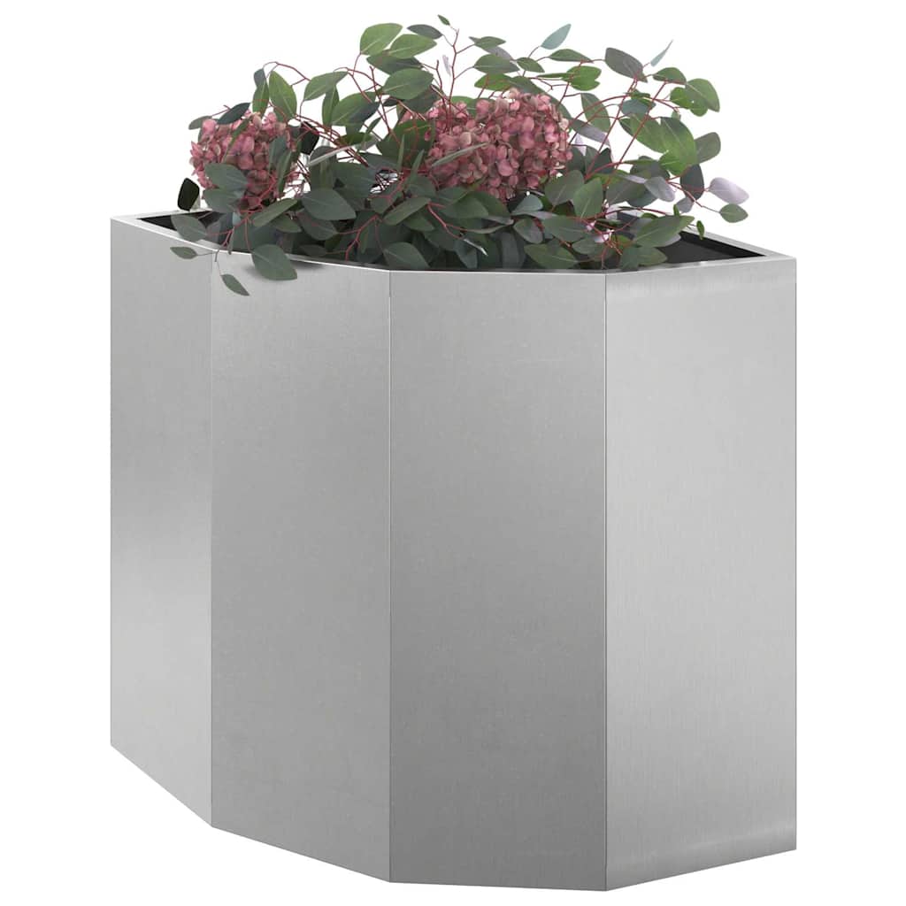 Vaso d'angolo Argento 45 x 45 x 50 cm Acciaio inossidabile
