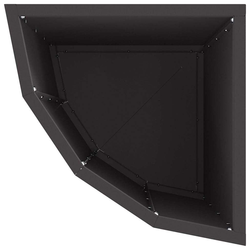 Vaso d'angolo Nero 30 x 30 x 50 cm Acciaio