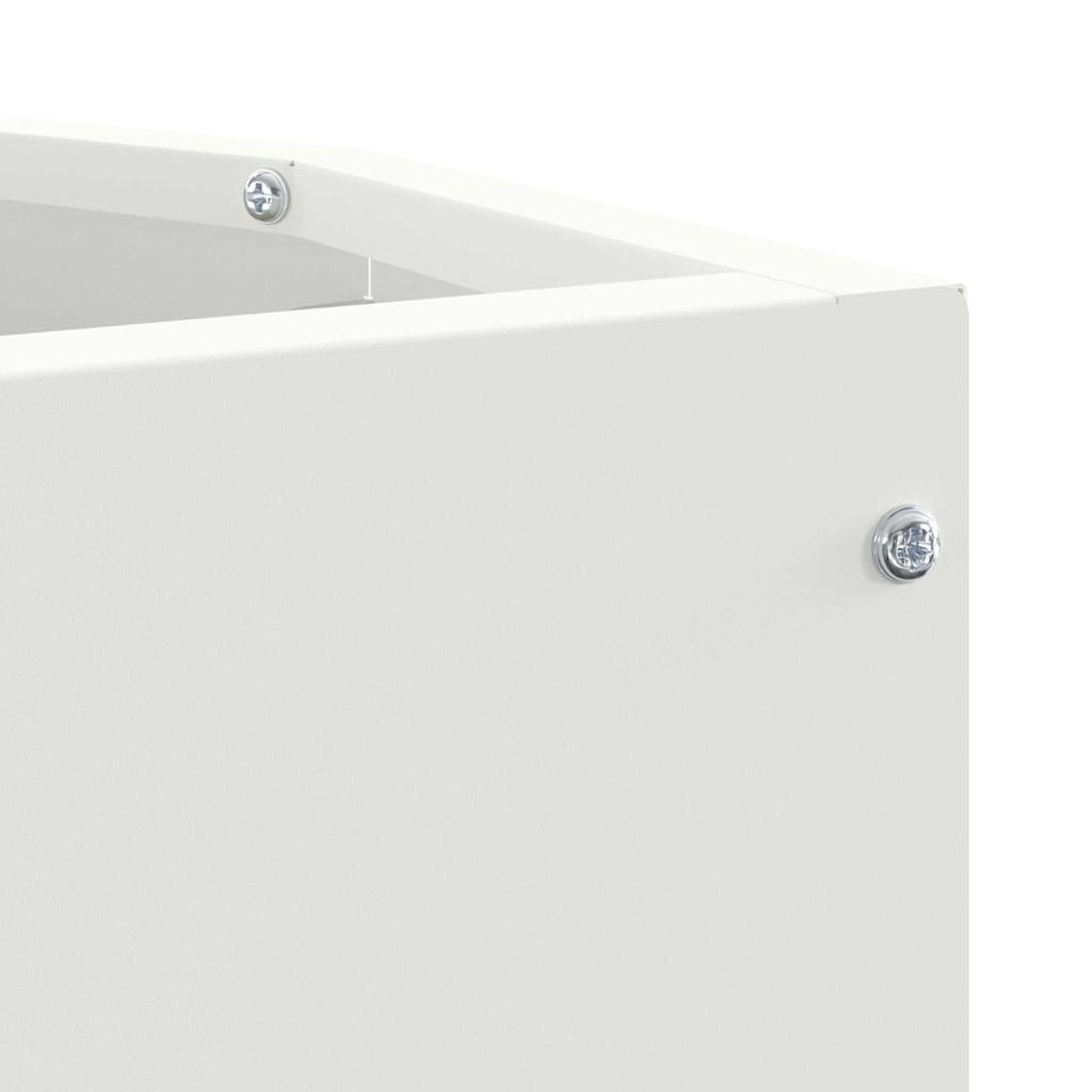 Vaso d'angolo Bianco 30 x 30 x 50 cm Acciaio