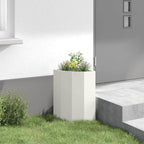 Vaso d'angolo Bianco 30 x 30 x 50 cm Acciaio