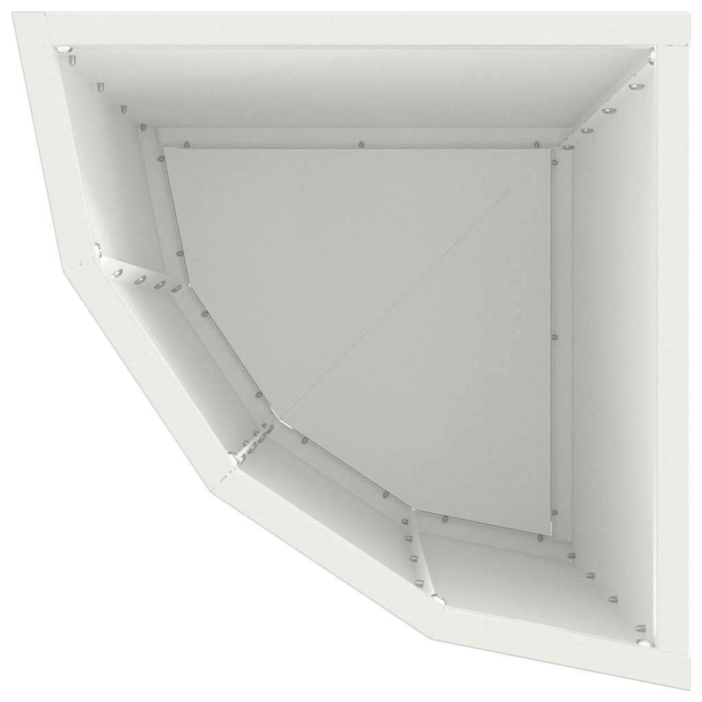 Vaso d'angolo Bianco 30 x 30 x 50 cm Acciaio