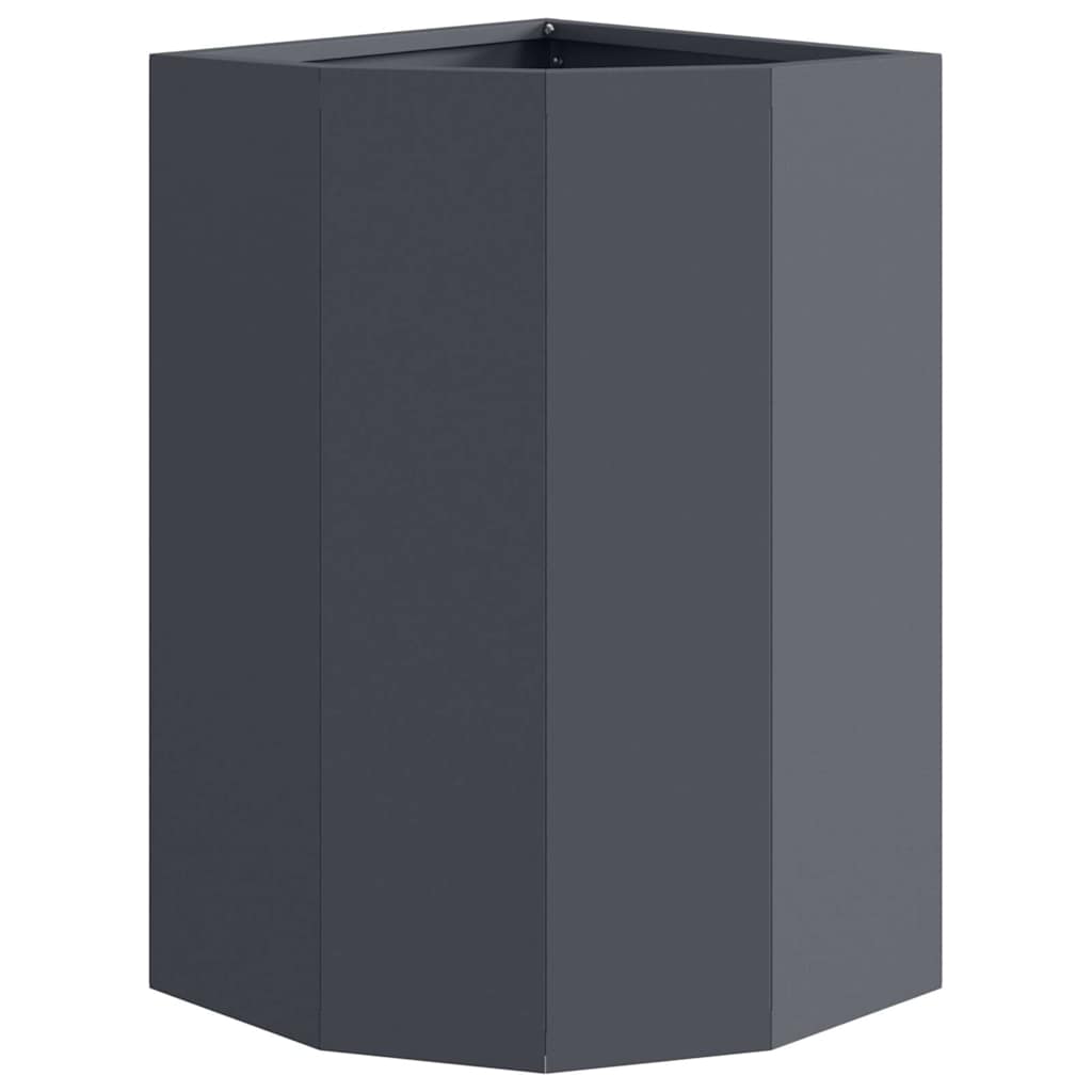 Vaso d'angolo Antracite 30 x 30 x 50 cm Acciaio