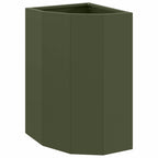 Vaso d'angolo Oliver verde 30 x 30 x 50 cm Acciaio