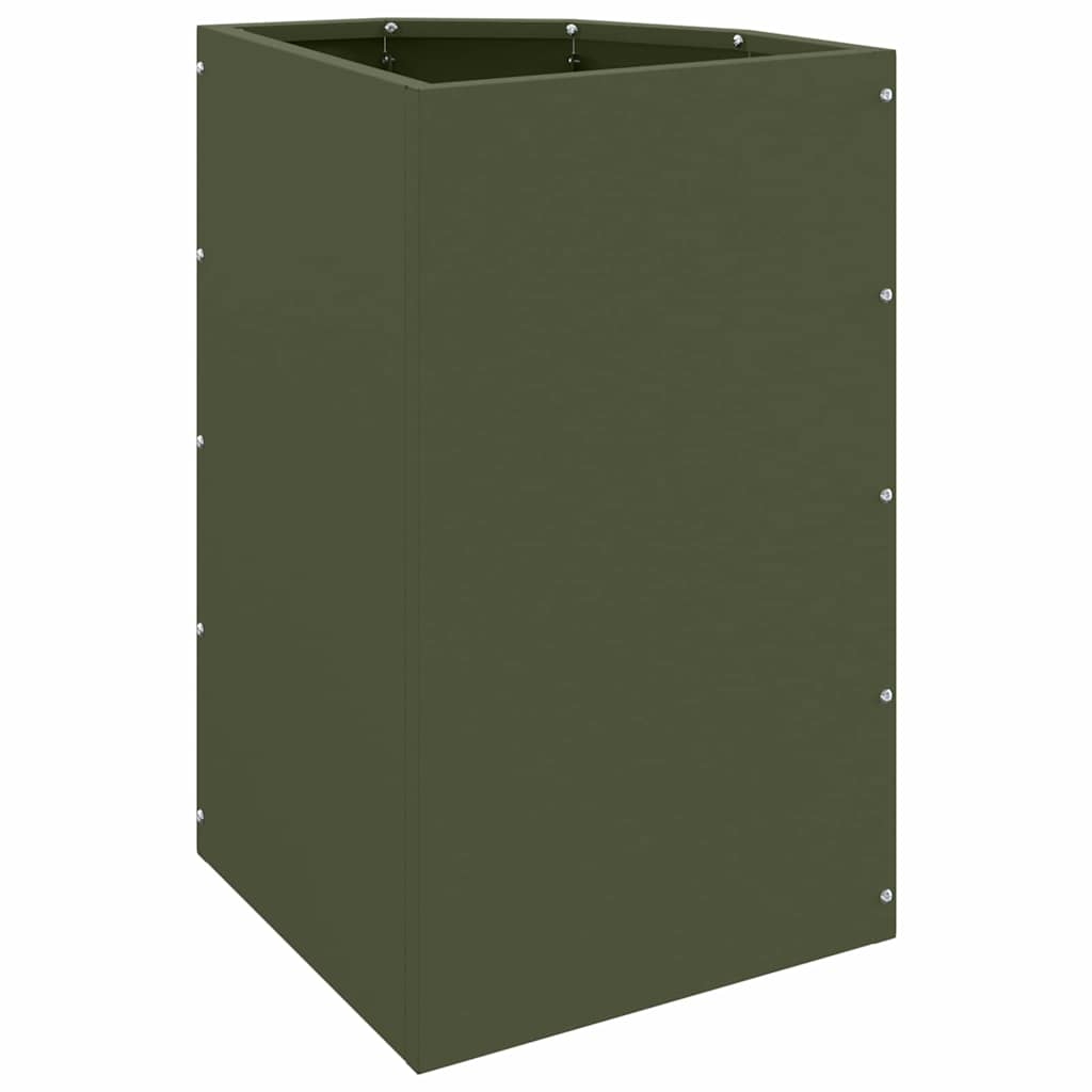 Vaso d'angolo Oliver verde 30 x 30 x 50 cm Acciaio